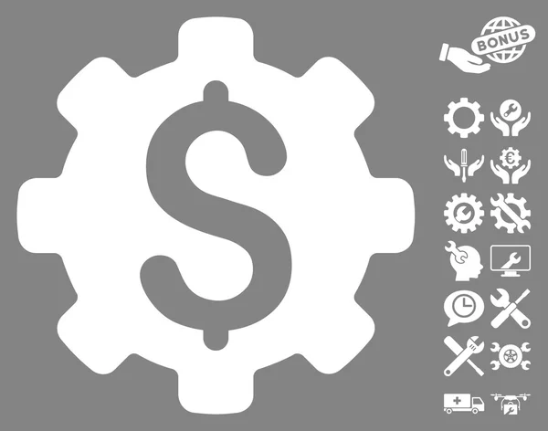 Промышленный капитал Плоская векторная икона с инструментами бонус — стоковый вектор