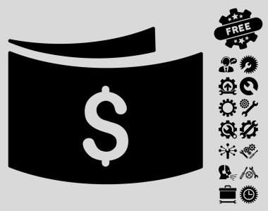 Araçlar Bonus ile Banknotlar Düz Vektör Simgesi