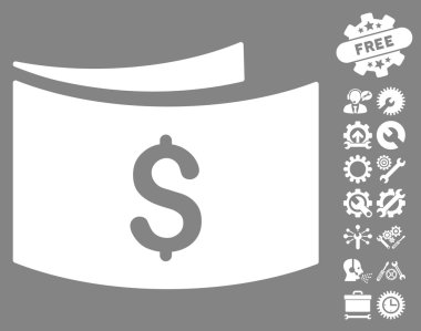 Araçlar Bonus ile Banknotlar Düz Vektör Simgesi