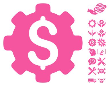 Araçları bonus ile Endüstriyel Sermaye Düz Vektör Simgesi