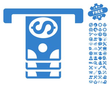 Banknotlar Araçlar Bonus ile Düz Vektör Simgesi Çekme