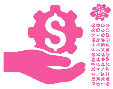 Araçlar Bonus ile Mühendislik Hizmeti Düz Vektör Simgesi