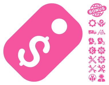 Araçlar Bonus ile Fiyat Etiketi Düz Vektör Simgesi