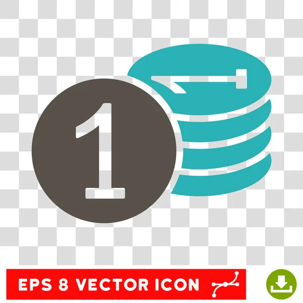 Moedas Eps Vector Ícone — Vetor de Stock