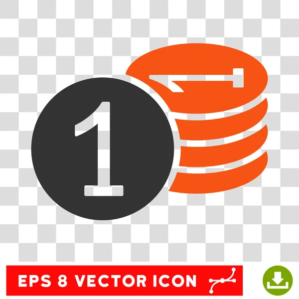 Moedas Eps Vector Ícone — Vetor de Stock