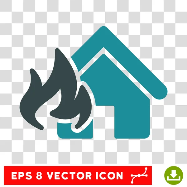 Realty fogo dano Eps vetor ícone — Vetor de Stock