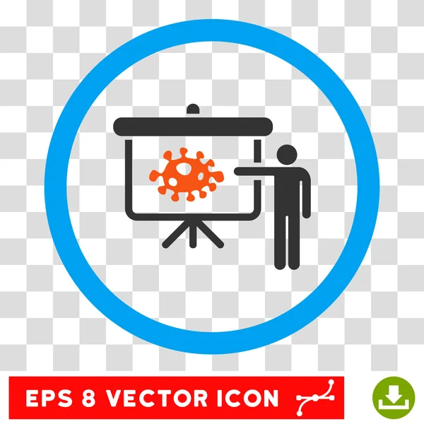 Conferencia de bacterias Eps Icono Redondeado — Vector de stock