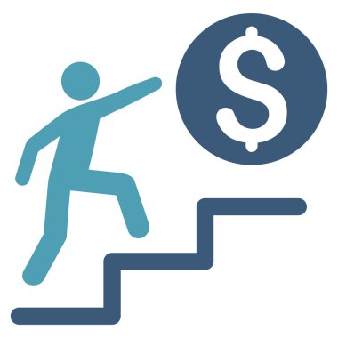 İş adımları düz glif simgesini