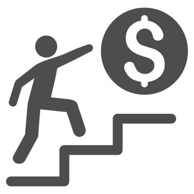 İş adımları düz glif simgesini