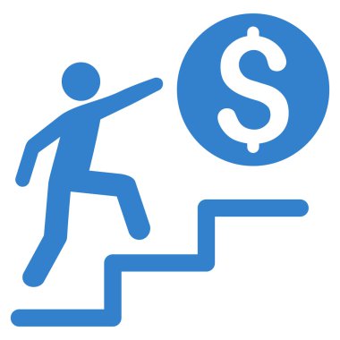 İş adımları düz glif simgesini