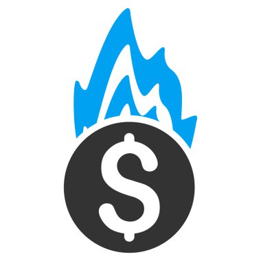 Yangın hasarı düz glif simgesi