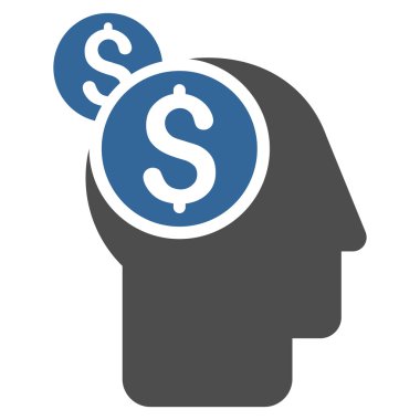 İş düşünme düz glif simgesi