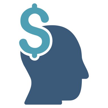 Ticari akıl düz glif simgesi