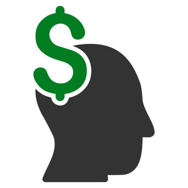 Ticari akıl düz glif simgesi