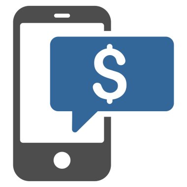 Para telefon Sms düz glif simgesi