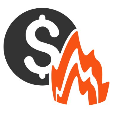 Yangın felaketi fiyat düz glif simgesi