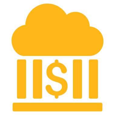 Bulut banka düz glif simgesi