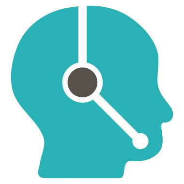 Çağrı merkezi operatörü düz glif simgesi