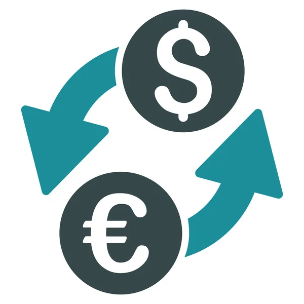 Ευρώ Δολάριο ανταλλαγής επίπεδη γλύφου εικονίδιο — Φωτογραφία Αρχείου