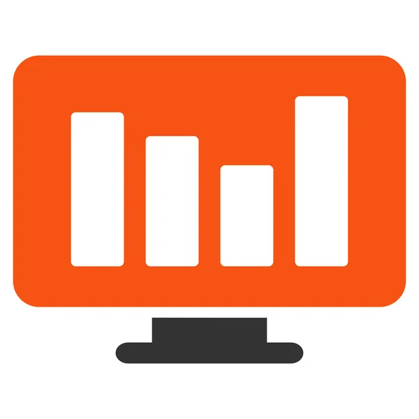 Monitoramento de gráfico de barras Flat Glyph Icon — Fotografia de Stock