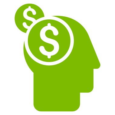 İş düşünme düz glif simgesi