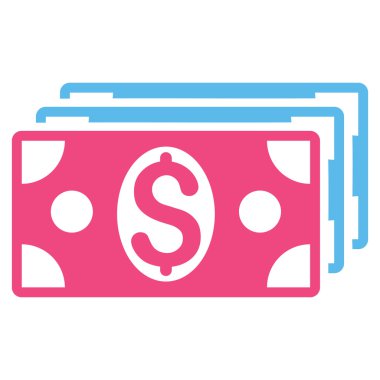 Doları banknot düz glif simgesi