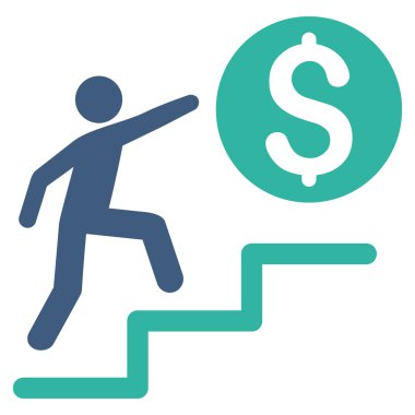 İş adımları düz glif simgesini