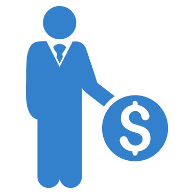 Bankacı düz glif simgesi