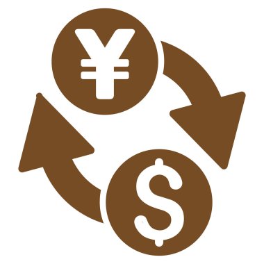 Dolar Yen Exchange düz glif simgesi
