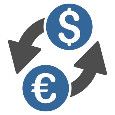 Euro dolar Satım düz glif simgesi