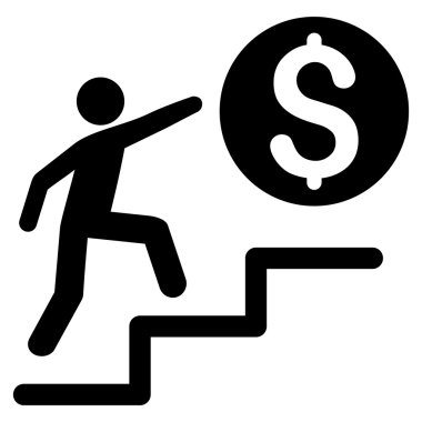 İş adımları düz glif simgesini