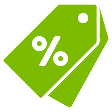 Etiketler düz glif simgesini yüzde indirim