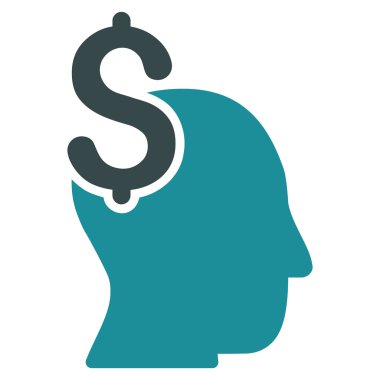 Ticari akıl düz glif simgesi