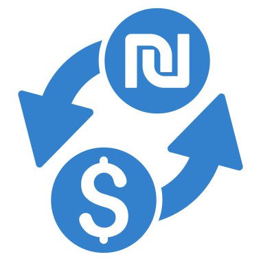 Doları şekel Exchange düz glif simgesi