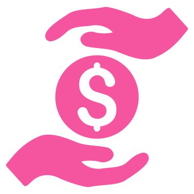 İş sigorta eller düz glif simgesi