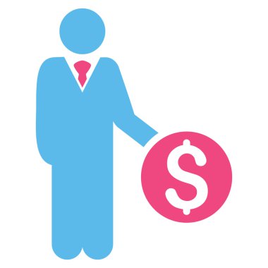 Bankacı düz glif simgesi