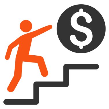 İş adımları düz glif simgesini