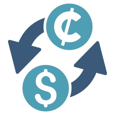 Doları Cent Exchange düz glif simgesi