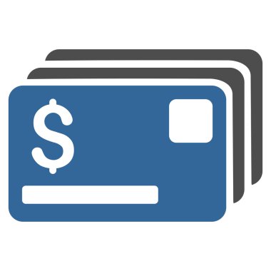 Kredi kartları düz glif simgesi