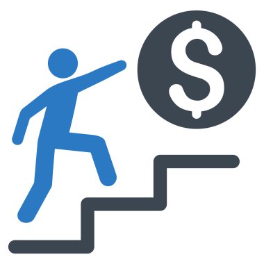 İş adımları düz glif simgesini