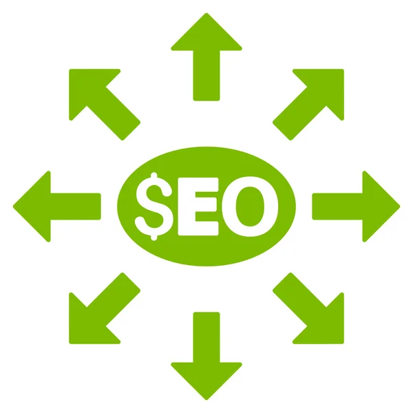 SEO Distribution platt Glyph ikonen — Stockfoto