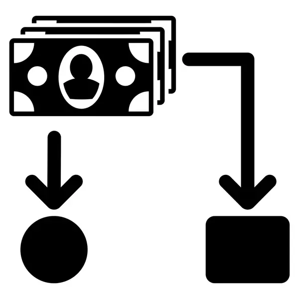 Піктограма грошового потоку Плоска піктограма Glyph — стокове фото