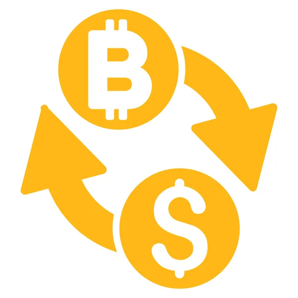 Dollár Bitcoin Exchange lapos karakterjel ikon — Stock Fotó