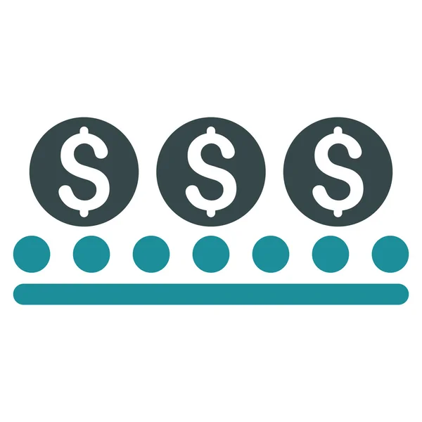 Money Conveyor Flat Glyph Icon — Stock Photo, Image