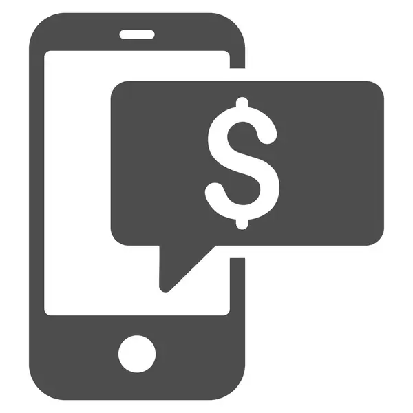 Money Phone SMS Flat Glyph Icon — Stock Photo, Image