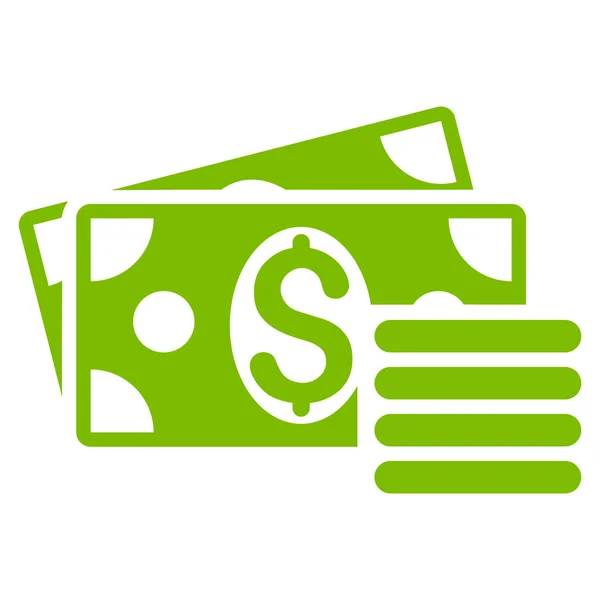 Dollár készpénz lapos karakterjel ikon — Stock Fotó