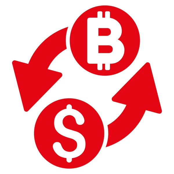 Dollar Bitcoin Exchange platte Glyph pictogram — Stockfoto