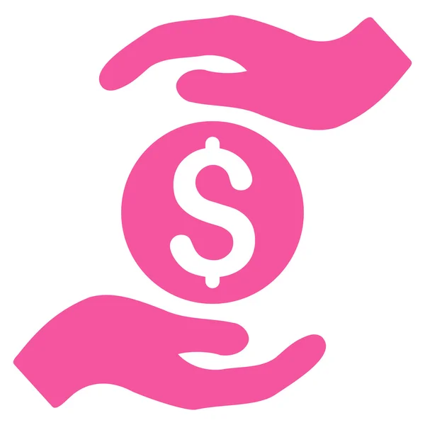 Obchodní pojištění ruce plochý glyf ikona — Stock fotografie