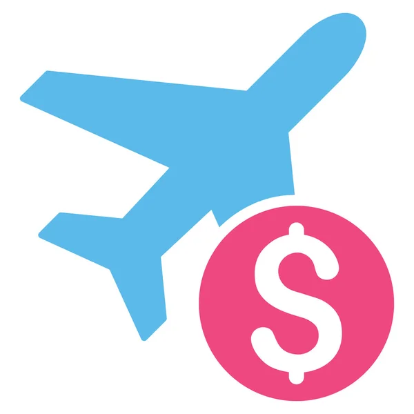 Vliegtuig prijs platte Glyph pictogram — Stockfoto