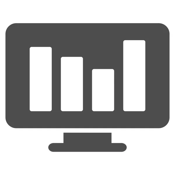 Monitoramento de gráfico de barras Flat Glyph Icon — Fotografia de Stock